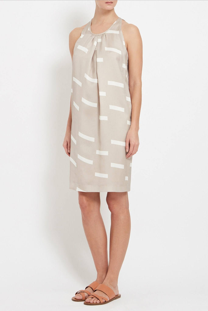 Alicia Dress: Printed Crepe Dress