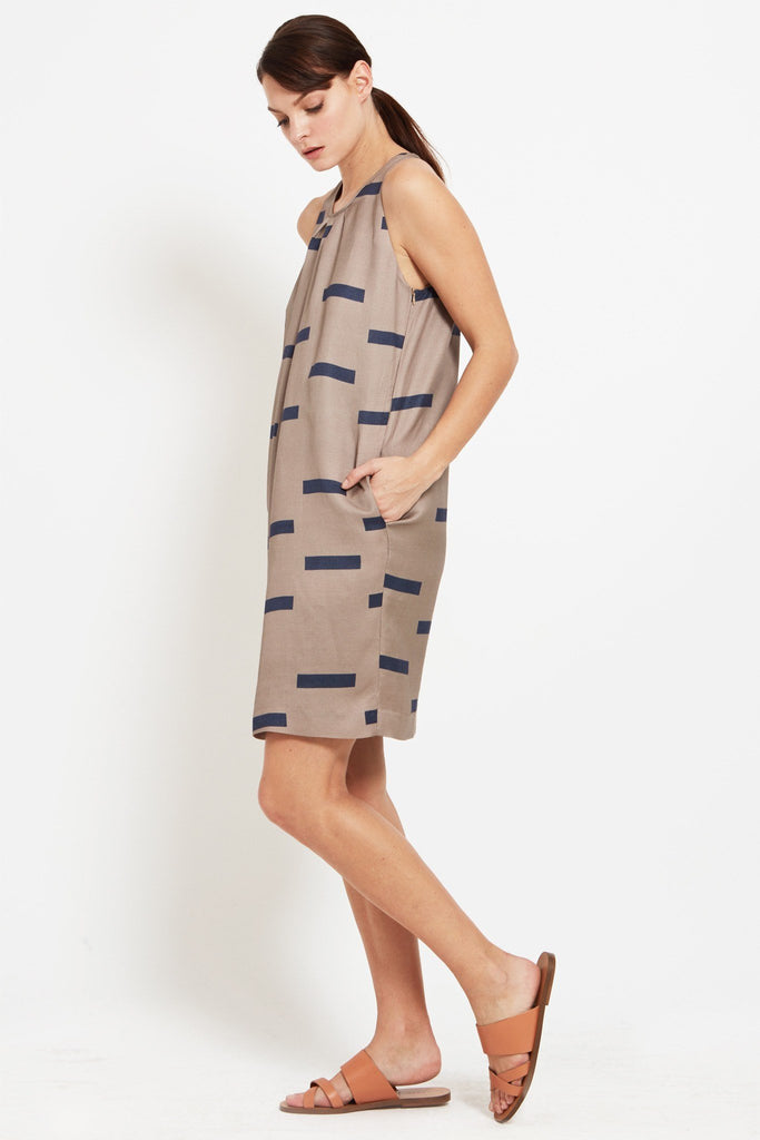 Alicia Dress: Printed Crepe Dress