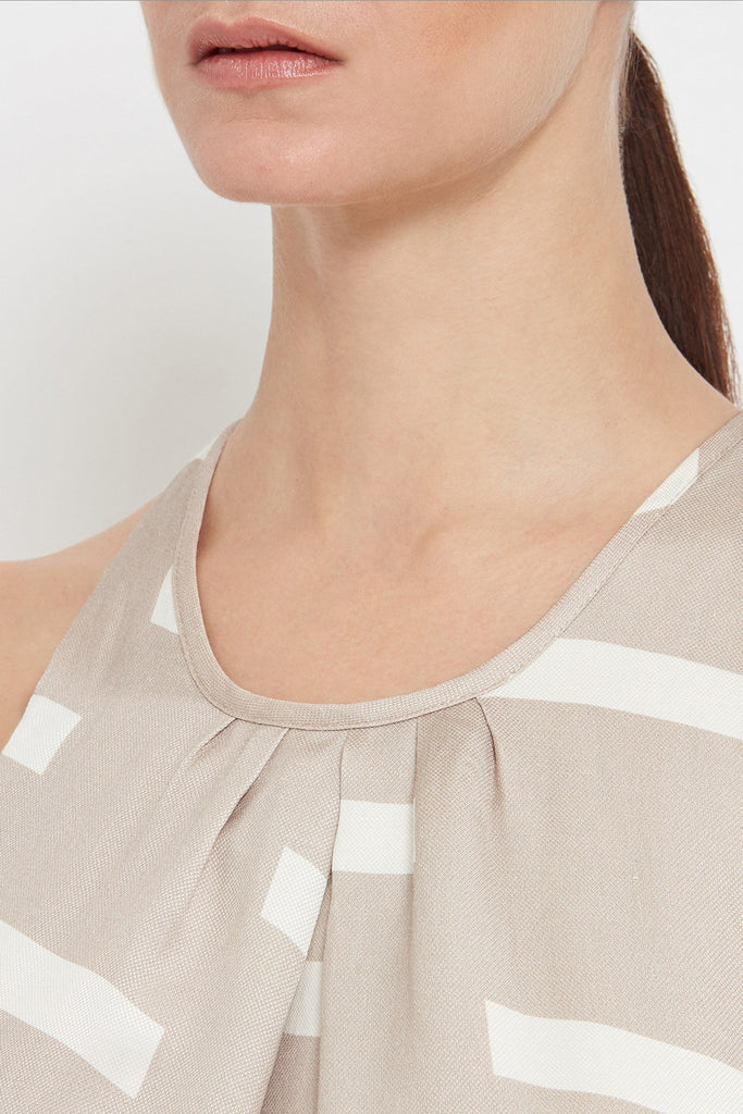 Alicia Dress: Printed Crepe Dress