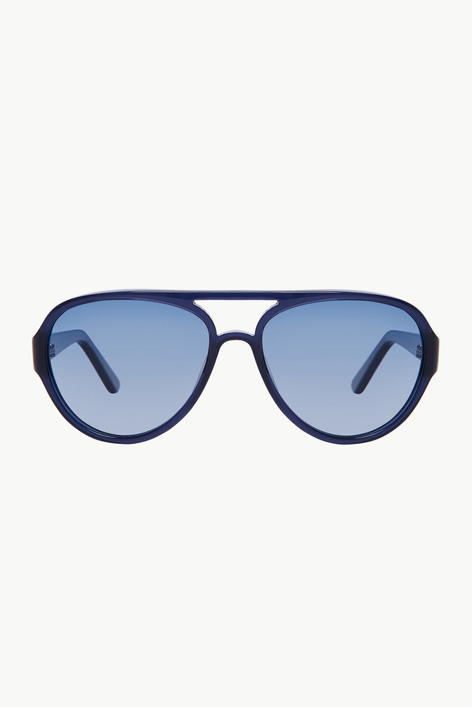 Drive 2: Aviator-Style Navy Transparent Effect Acetate Sunglasses