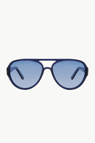 Drive 2: Aviator-Style Navy Transparent Effect Acetate Sunglasses